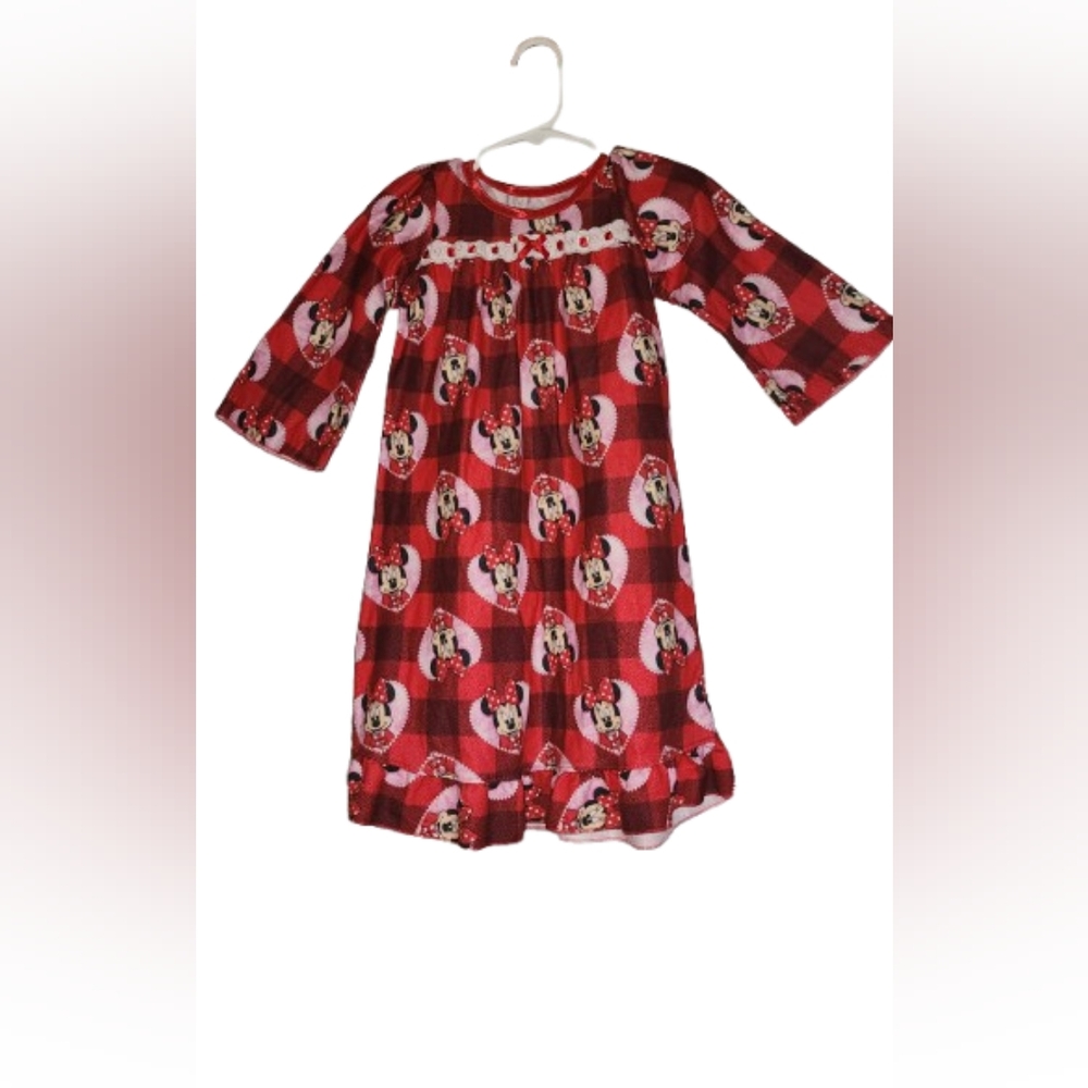 Disney Minne Mouse plaid nightgown 2T